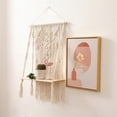 thumbnail image 4 of Tapiz blanco Estante colgante de pared Macramé hecho a mano Colgador de plantas de pared Estante colgante Boho Soporte de libro de plantas de cuerda Sunnimix Estante de pared tapiz, 4 of 7