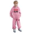 thumbnail image 3 of Gelikeya Boys Girls Hoodie 2 Piece Outfits Kids Rugby Graphic Print Comfortable Hoody Sweatshirts Pants Sets Fashion Sweaters 2-13Y (Pink, 2-3 Years), 3 of 6