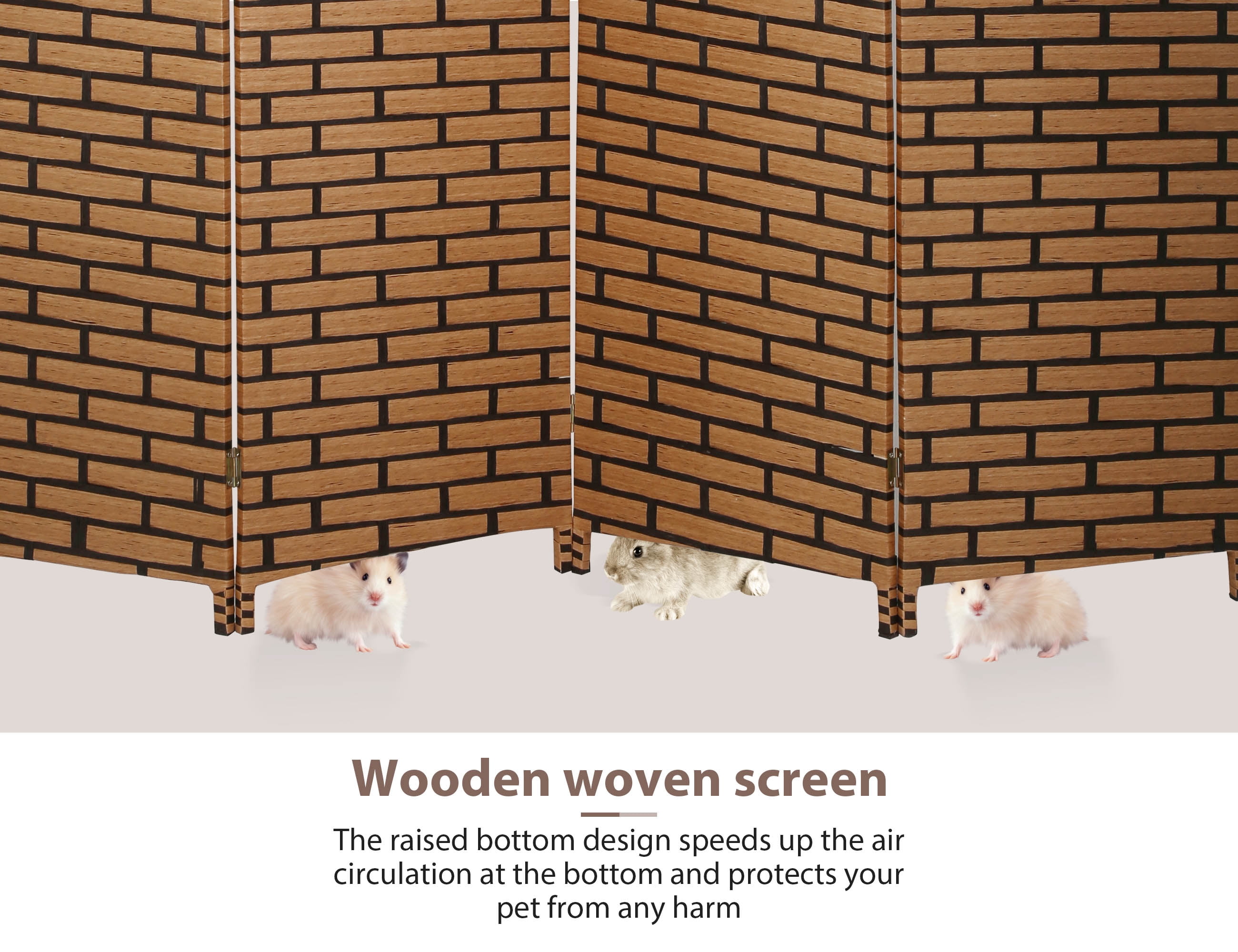 YRLLENSDAN Partition Room Dividers with 4 Panels, Wood Folding Privacy Screen for Room Portable Room Divider Screen Freestanding Decorative Privacy Dressing Screen for Bedroom, Living Room, Office