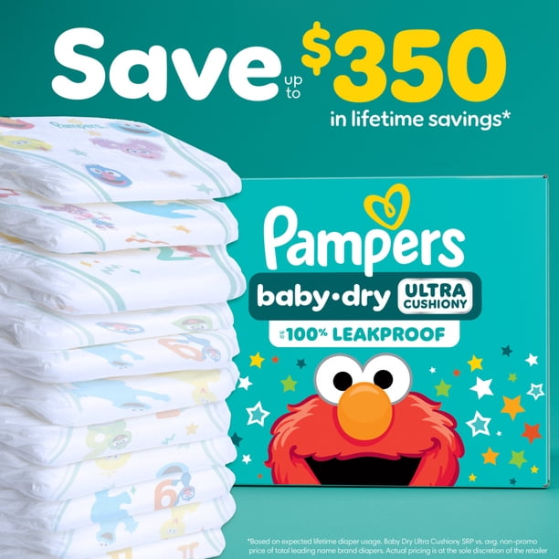 Pampers Baby Dry Size 1 Diapers, 44 Count, Leakproof Nights