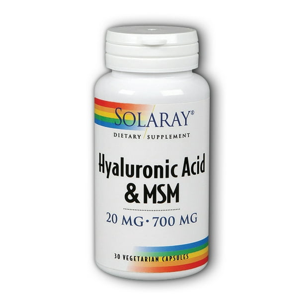 Solaray Hyaluronic Acid and MSM 30 Vegetarian Capsules