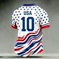 thumbnail image 3 of Mens Usa Soccer Jersey Casual Crew Neck Short Sleeve Summer Shirts Casual Comzy Fan Tees White XXXL, 3 of 3