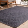 thumbnail image 4 of tredstone Anti-Skid Home Bedroom Fluffy Mat Area Floor Rug Room Shaggy Plush Soft Carpet silver gray 1Set, 4 of 6
