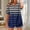 Blue, variant on Women's V Neck T Shirt, Loose Fit Short Sleeve Top, Striped Casual Summer Shirt with Button Detail