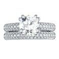 thumbnail image 2 of Dazzlingrock Collection 2.00 Carat (Ctw) 14K Round Cut Diamond Ladies Bridal Engagement Ring With Matching Band Set 2 CT, White Gold, Size 6, 2 of 3