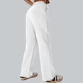 thumbnail image 5 of FRSASU Women's Solid Sweatpants Tall Baggy High Waisted Sweats Pants Athletic Long Straight Leg Trousers with Pockets White, 5 of 7