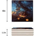 thumbnail image 3 of FMSHPON Happy Halloween Horror Theme Set of 4 Coaster for Drinks, Absorbent Ceramic Stone Coasters Cup Mat with Cork Base for Home Kitchen Room Coffee Table Bar Decor, 3 of 4