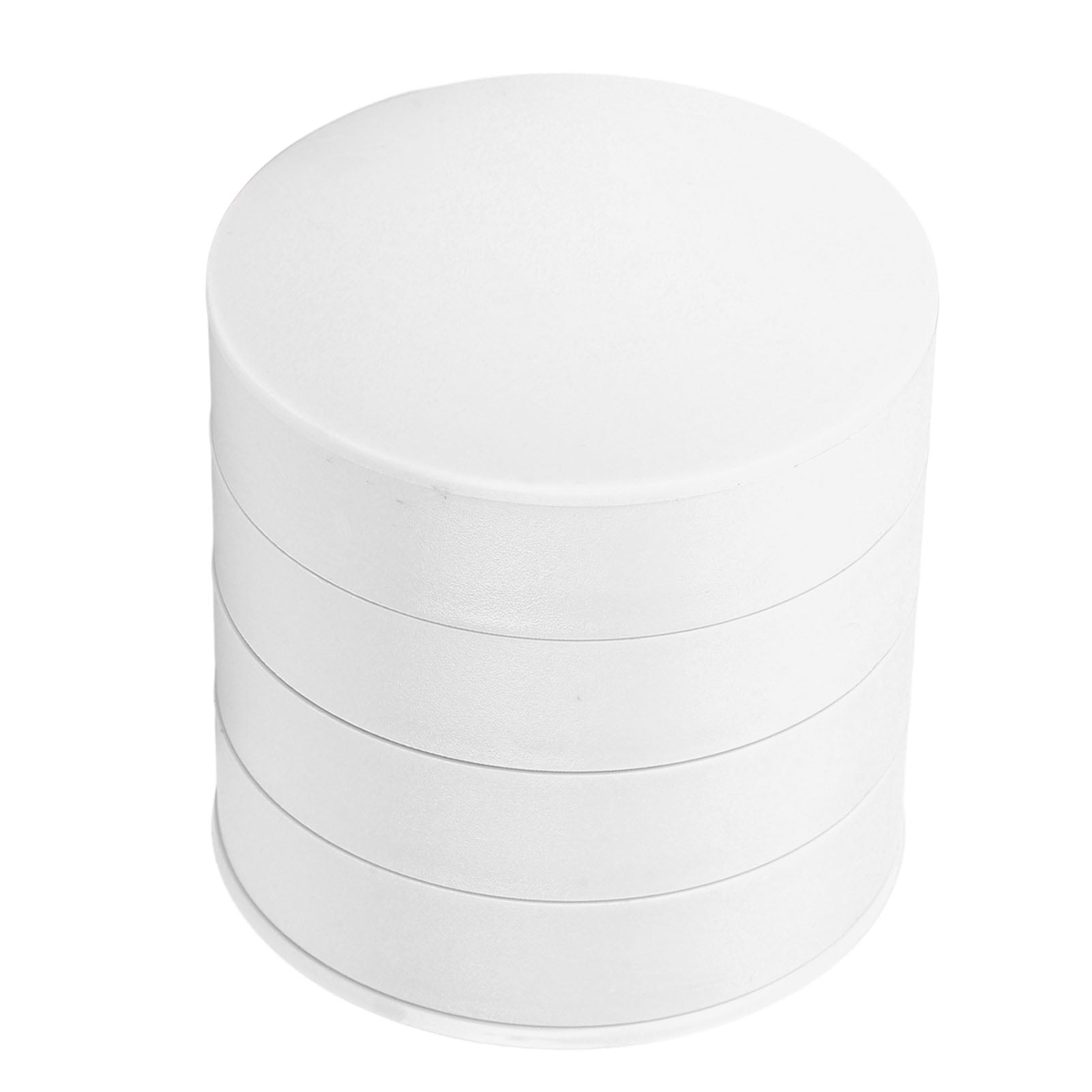 Rotatable Jewelry Organizer and 4 Layers 360 Degree Rotating Jewelry Box with Lid, Elegant Compact Round Jewelry Storage Case for Earrings Necklaces Rings Bracelets Office Household Display, White