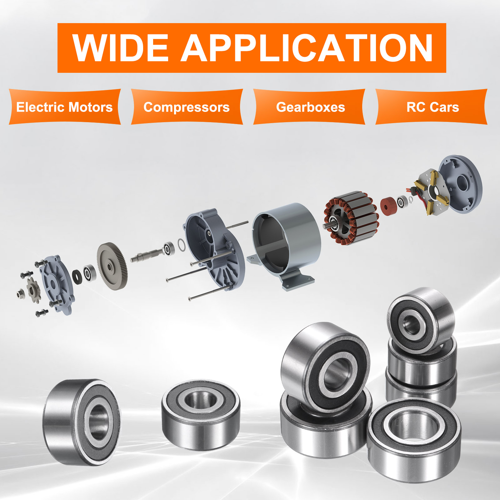 Uxcell 2 Pack 3302-2RS/5302-2RS Double Row Sealed Angular Contact Ball Bearing, 15 x 42 x 19mm Ball Bearings for Electric Motor, Pumps, Compressors, Agricultural Machinery