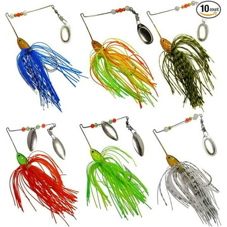 FREE FISHER 6 Pcs Fishing Lures Spinner Baits for Bass Fishing Trout Salmon Hard Metal Spinnerbaits