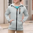 thumbnail image 7 of Lenpel Boys' Zip up Hoodies Kids Long Sleeve Hooded Sweatshirts Casual Outwear Jackets with Zipper Pockets(Gray,14-15 Years), 7 of 7