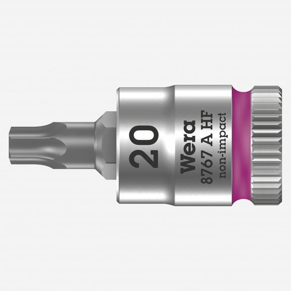 Wera 003364 8767 A HF Torx Zyklop Bit Socket 1/4" Drive with Holding Function , TX 20 x 28 mm