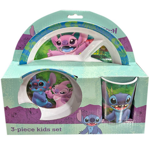 Mickey Mouse 3-Piece Melamine Kids Dinnerware Set – Plate, Bowl & Cup with Colorful Decals | BPA-Free | Gift Display Box