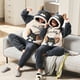 thumbnail image 1 of Pijama de pareja de ratones para hombre y mujer, de forro polar coral, grueso y acolchado, de franela de invierno, conjunto para el hogar, 1 of 5