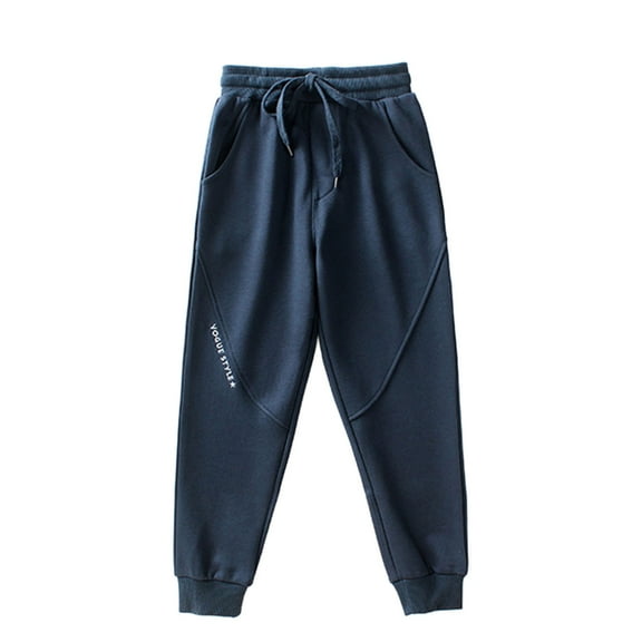 Dagugfen Boys Pants Fall Clothes Drawstring Elastic Waist Cotton Comfy Joggers Pants with Pockets 5-14 Years