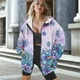thumbnail image 3 of COEQINE Women's Full Zip Up Hoodie Oversized Sweatshirts Mandala Purple Pattern Long Sleeve Fashion Jacket for Women Y2K Tops with Pockets Fall Casual Hooded Wear, XS, 3 of 7