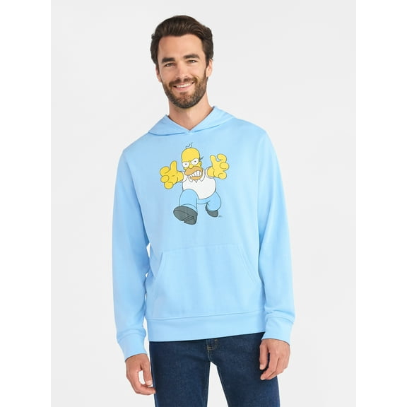 The Simpsons Men's and Big Men's Homer Graphic Hoodie with Long Sleeves, Sizes XS-5XL