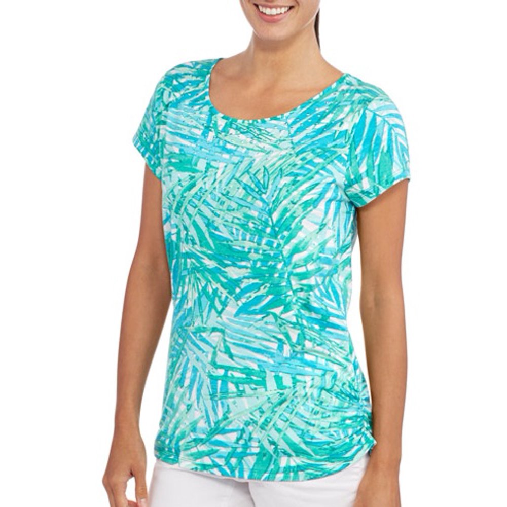 White Stag Women's Short Sleeve Rouched Side TShirt