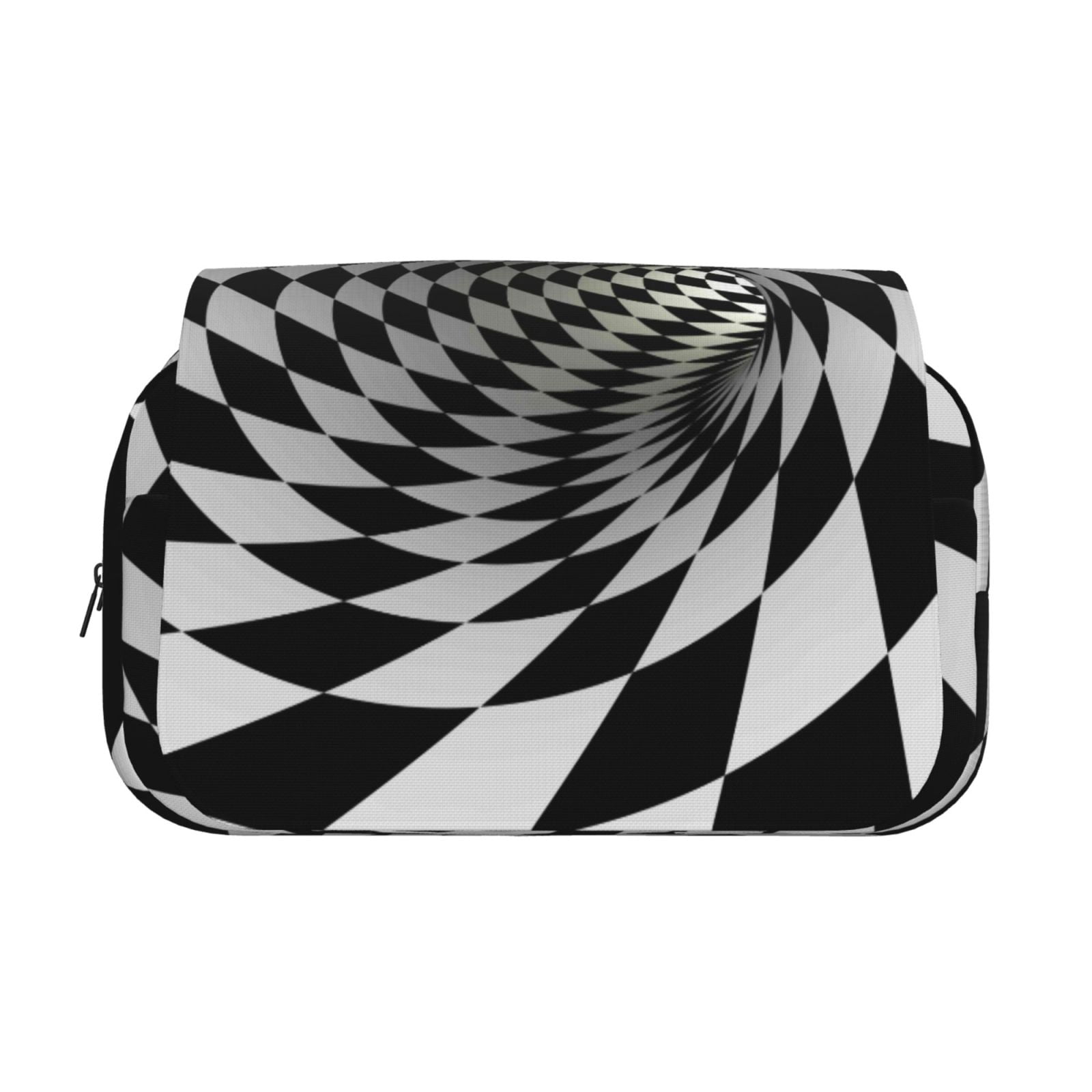 Rateoe 3D Vortex Illusion Pattern Double Clamshell Pen Case, Storage Organizer with Two Zipper Compartments– Holds Up to 50 Pencils & Pens