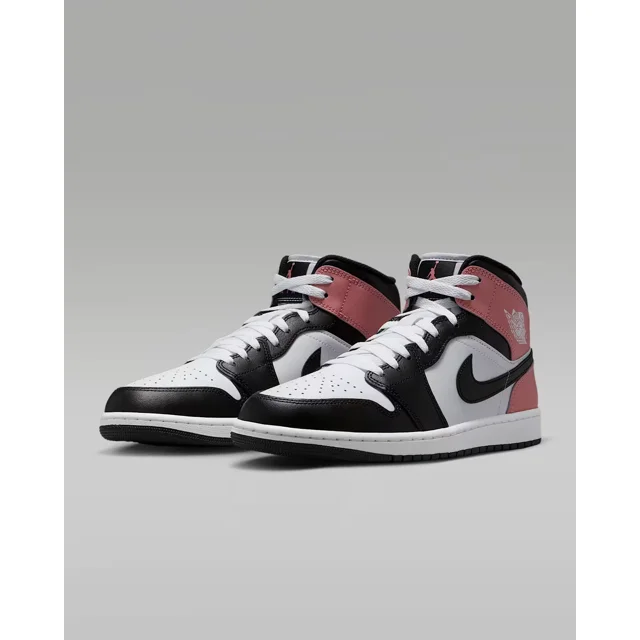 N I-K-E A i r-Jor-dan 1 Mid White Black Rust Pink DQ8426-100 Men's Shoes NEW