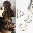 thumbnail image 2 of Opolski Mode Alliage Creux Lune Cercle Triangle Bangs Cheveux Clip Femmes Épingle Barrette, 2 of 8