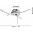 thumbnail image 5 of Lámpara de techo LED Rewera, lámpara de techo en forma de onda, luz blanca neutra 4000K, LED integrado 18W 1600Lm, lámpara de araña moderna para restaurante, sala de estar, dormitorio, 220V IP20, 5 of 5