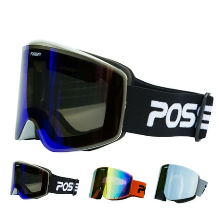 Winter Cycling Goggles Snow Ski Goggles Double Lens Anti-Fog Windproof UV400 Eyewear for Adult and Youth-Skiing, Snowboarding, Motorcycle Cycling and Snowmobile Winter Outdoor Sports Protective Glasses ()
