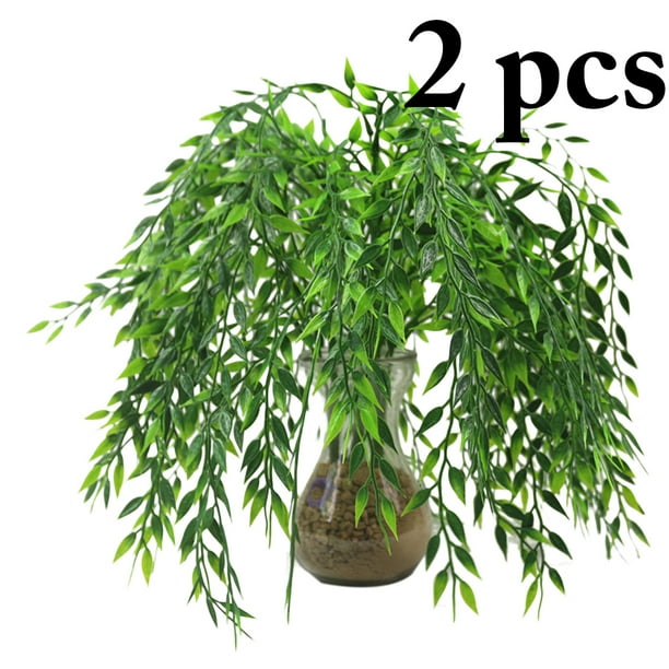 2pcs Artificial Plants Lifelike Weeping Willow Fake Plant Home Decoration Com - Weeping Willow Home Decor