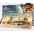 thumbnail image 4 of BSDHOME Toile de Fond en Polyester 7x5ft Oasis du Désert Pyramides Mirage Planète Tournante Fond de Photographie, 4 of 5