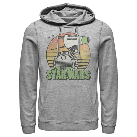 Men's Star Wars: The Rise of Skywalker Retro D-0 Sunset Pull Over Hoodie Athletic Heather 3X Large