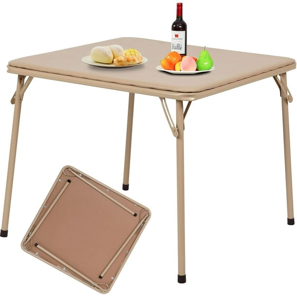 HOMYLIN Mesa de Cartas, Mesas Plegable para Juego de Mesa 34'' con Tablero Acolchado de PVC Negro, Multifuncional portátil para Juegos Ajedrez baraja de Cartas naipe