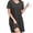 C2-Dark Gray, variant on Chiclily Women's Nightgown Short Sleeve Nightshirt Comfy Sleepwear V-Neck MuMu Dress with Pockets, White Stars Size L