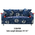 thumbnail image 2 of 3 Seaters Printed Sofa Covers Stretch Elastic Couch Slipcover Protector Removable Washable for Dining Room， Blue Flowers, 2 of 4