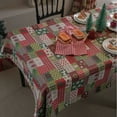 thumbnail image 6 of Christmas Jingle Bell Man Jacquard Tablecloth - Rectangular, Color Block Geometric, Festive Versatile Decor, 6 of 7