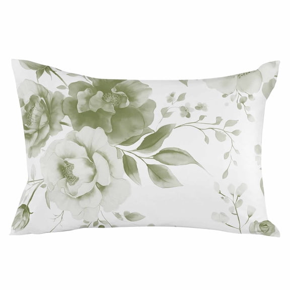 Watercolor Botanical Spring Flowers Standard Size Pillow Cover, Pillowcase Protectors with Zipper, Breathable Decorative Throw Pillow Case Cover, Pillow Shams for Couch Sofa 20x26Inch