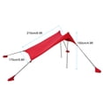 thumbnail image 4 of Graflsoa Portable Beach Sunshade with Adjustable Shade Angle, 210x170cm, Green, Spandex Fabric, Easy Setup & Carry, Includes Sandbags & Support Rods, 4 of 6