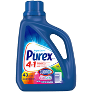 Purex Liquid Laundry Detergent plus Clorox 2, Original Fresh, 65 Fluid Ounces, 43 Loads