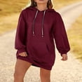 thumbnail image 4 of Solid Color Hoodies for Women  Quilted Sweatshirts for Fall Fashion, 4 of 8