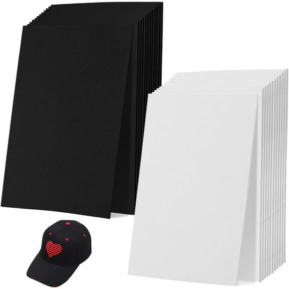 24Pcs 2 Colors EVA Embroidery Puffy Foam Sheets 3mm Thick Rectangle Craft Foam for 3D Embroidery DIY Projects Cosplay and Home Decor 5.9x3.9 inch Black White Handmade Board Crafts