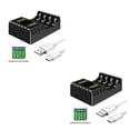 thumbnail image 4 of Yuarrent Estación de Cargadores de pantalla LCD recargables de seguridad 4 Suministros de accesorios de alimentación multifuncionales de alto negro 2Conjunto, 4 of 6