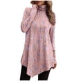 thumbnail image 1 of Birdeem T-Shirt à Manches Longues Irrégulières Col Rond Couleur Unie pour Femmes, 1 of 1