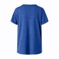 thumbnail image 5 of Laiiidd Ladies Tops Women's Short Sleeve V-Neck Shirts Loose Casual Tee T-Shirt(Blue,L), 5 of 7