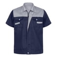 thumbnail image 3 of Uniforme de trabajador de fábrica para hombre, chaqueta de trabajo con cremallera de manga corta, camisa industrial, traje de mecánico con bolsillo, chaqueta, abrigos, blusas, 3 of 5