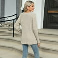 thumbnail image 5 of Womens - Sweaters 2025 Long Sleeve Henley Shirt Fall Casual Crewneck Tunic Tops Oatmeal Color M, 5 of 8