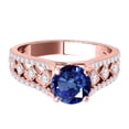 thumbnail image 2 of Aonejewelry 1.20 Ct. Halo Unique Design Sapphire and Diamond Engagement Ring Crafted In 14k Solid Rose Gold, 2 of 4