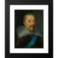 thumbnail image 2 of Claude Déruet 19x24 Black Modern Framed Museum Art Print Titled - Portrait of a Man with Blue Sash, 2 of 5