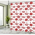 thumbnail image 5 of Ambesonne Vintage Shower Curtain, Woman Lips with Gestures, 69"Wx75"L, Vermilion and White, 5 of 5