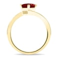 thumbnail image 2 of SZUL Women's Solitaire Square Shaped Garnet Wave Ring in 10K Yellow Gold, 2 of 5