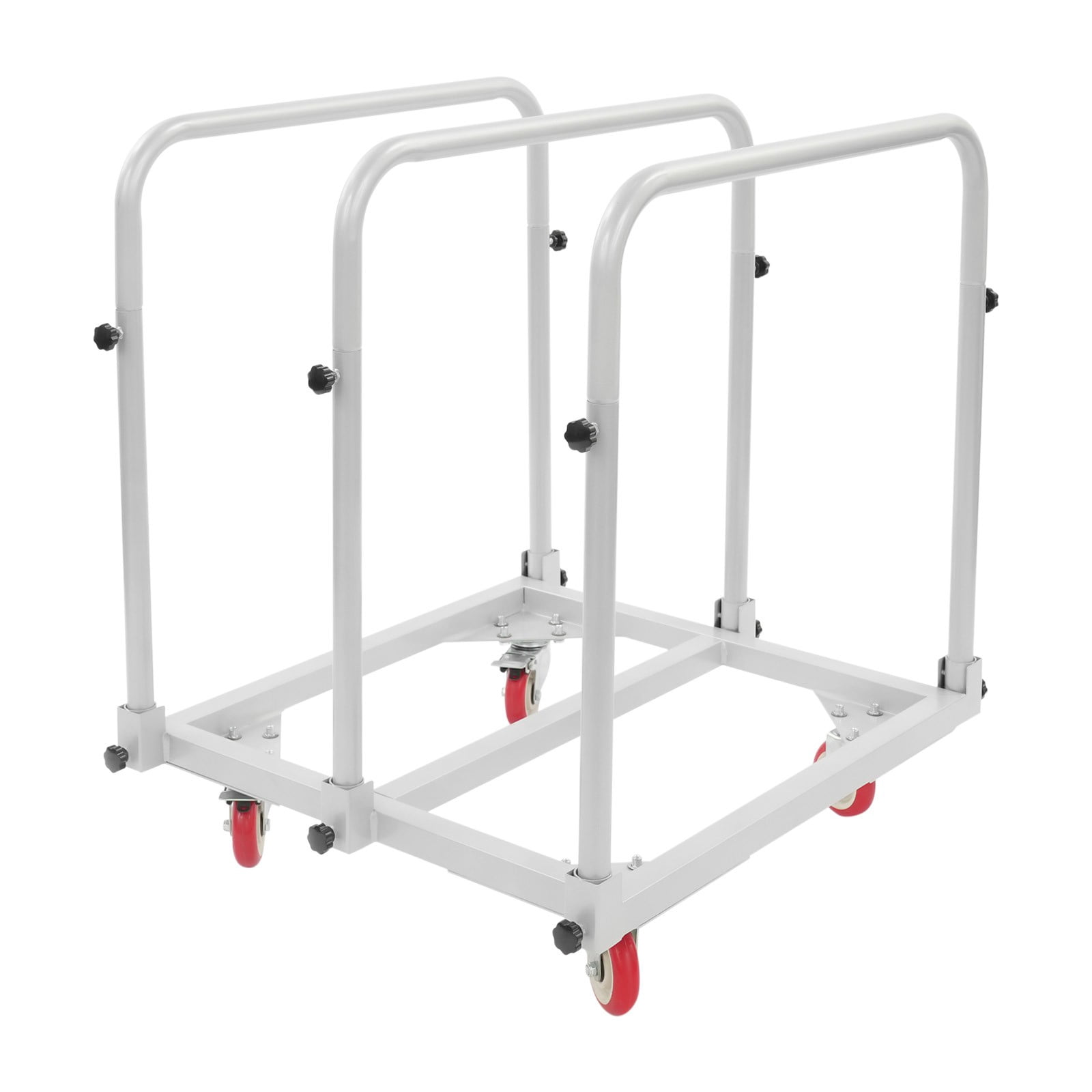ToppiJoy Heavy Duty Hand Truck Dolly with 4 Swivel Casters, Industrial Hand Cart Hold up to 1400lbs for Plywood, Warehouse, Factory, Workshop (Grey)