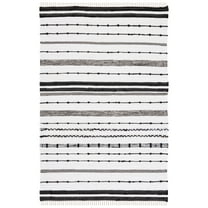 SAFAVIEH Striped Kilim Fidan Striped Cotton Area Rug, Ivory/Black, 8' x 10'